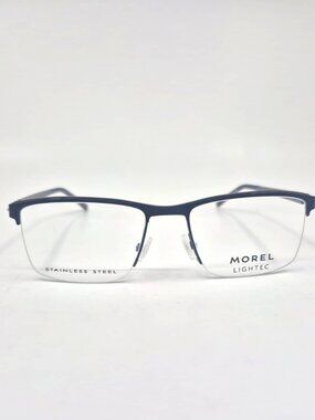 MOREL Lightec 30310L BG06 52mm Matte Blue Semi Rim New Eyeglasses Made in France
